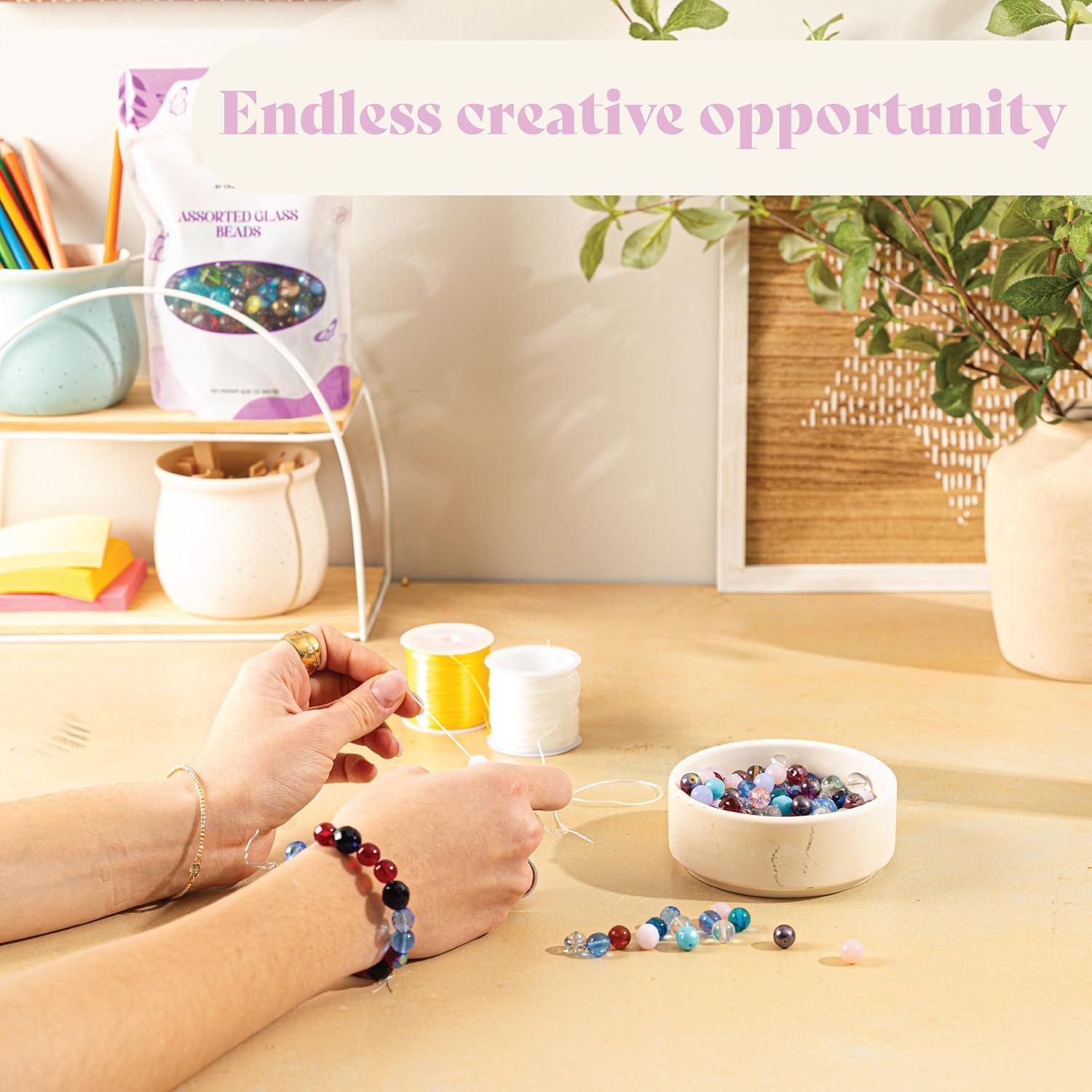 One Pound Assorted Glass Beads for Jewelry Making, DIY Lamp Work, Arts and Crafts, and Decorative Hobby Artistry, Colorful Crystal Assortment Bulk Mix, 4-18mm (Mixed Colors) (12)