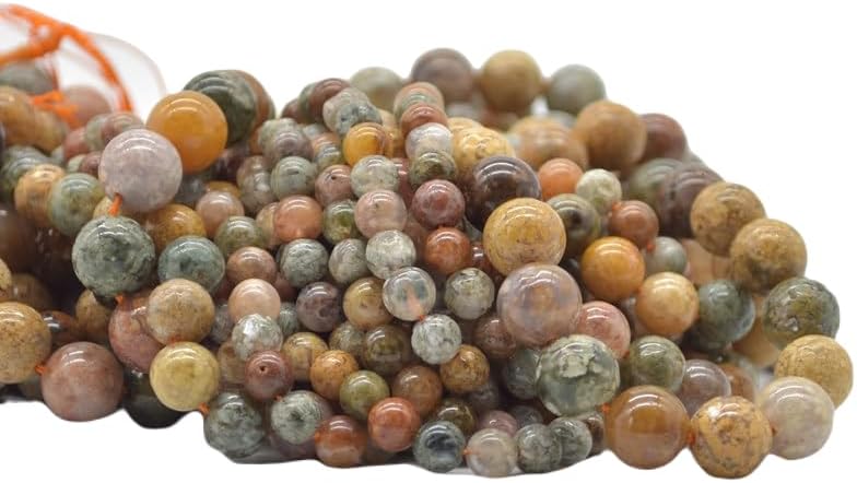 13 inch Strand of Natural gem Ocean Agate, 10mm Round Smooth Beads for DIY Jewelry Making. | Beads_05847