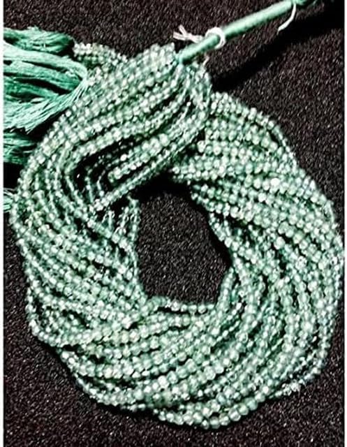 Green Amethyst Beads, Micro Faceted Beads, Coated Crystal Beads, Rondelle Beads, 4mm Beads, 14 Inch lot of 10 Strands CHIK-STRD-94321