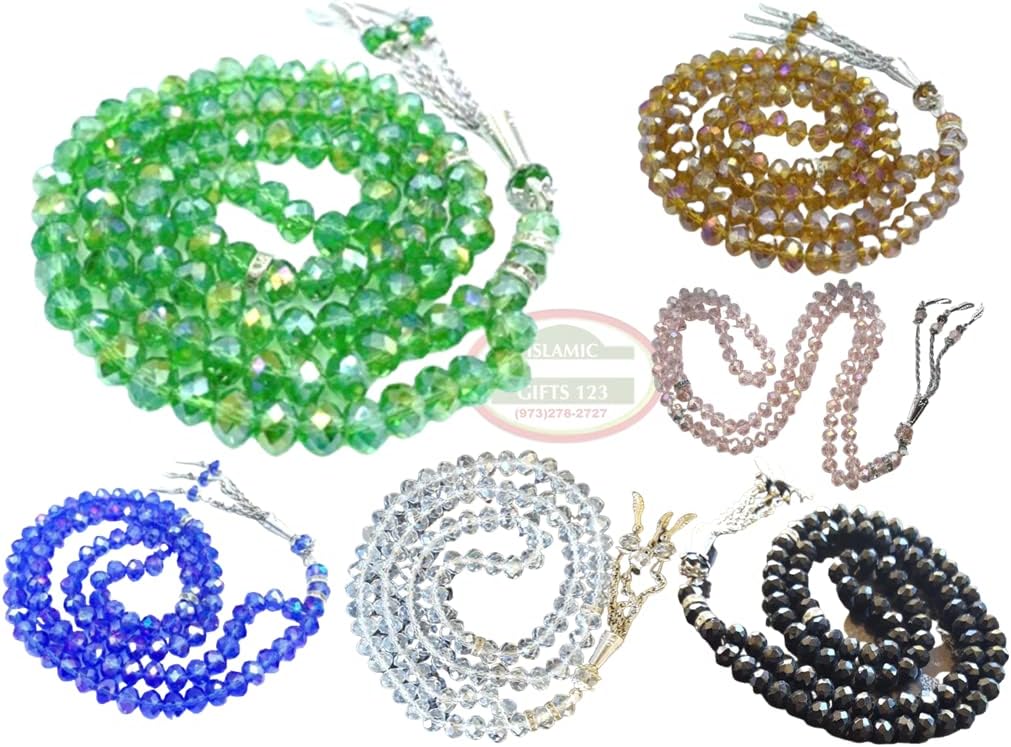 Muslim Prayer Beads [48 Pack] Islamic Prayer Beads 99 Tasbeeh Counter misbaha Islamic Favors Islamic Wedding Favors Crystal Prayer Beads Crystal Rosery