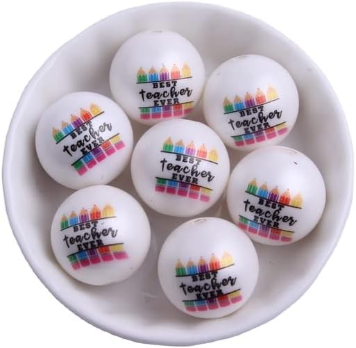 Davitu Kwoi Vita 20MM Newest Chunky Large Print Teacher Acrylic Matte Pearl Beads for Jewelry Making s - (Color: Show, Item Diameter: 12mm 1000pcs)