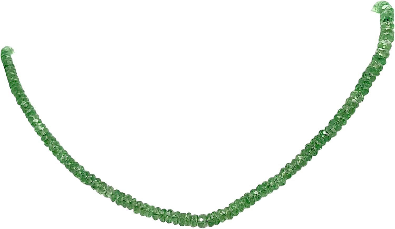 Tsavorite Garnet Faceted Roundel Bead Strand for Jewelry Making