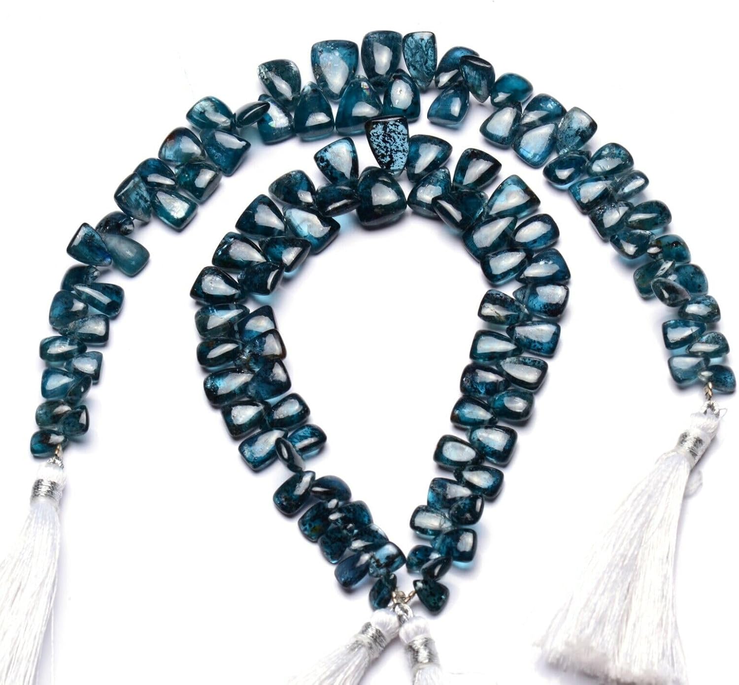 8 inch Strand of Natural Green kyanite 7x5-13x9mm Triangle Smooth briolette Beads for DIY Jewelry Making. |BRIO_03856