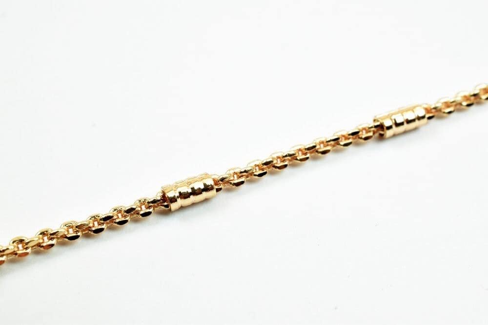 18K Pinky Gold Filled EP Bar Chain/Cable Chain Width 3mm Thickness 2mm Gold-Filled findings Sold by Foot PGF16