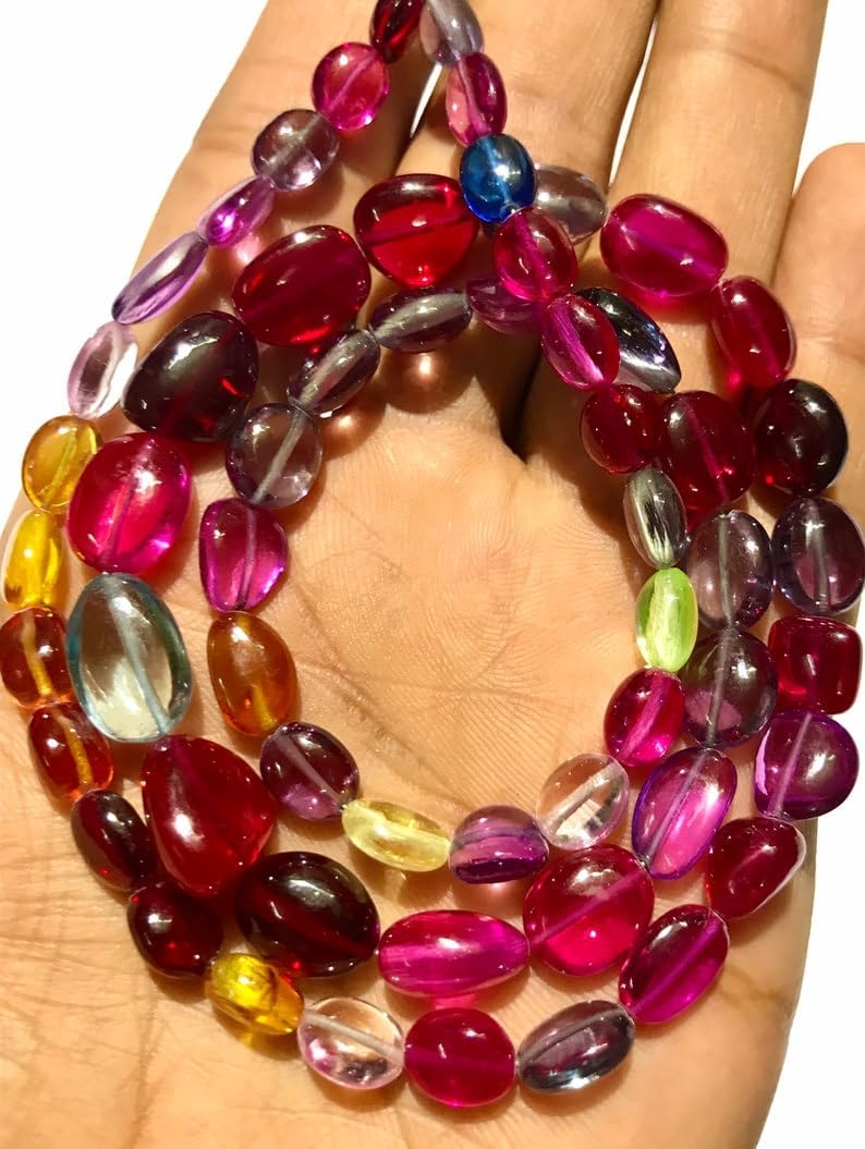 Natural Sapphire Nuggets Smooth Beads 6-10 MM 21 inch Long String Jewelry Making Gemstone Beads for Necklace Bracelet