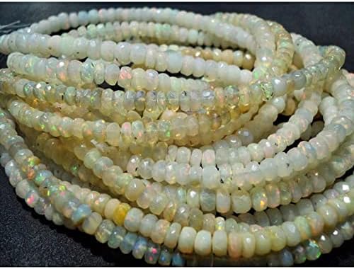 1 Strand Natural Ethiopian Opal Bead, Welo Opal, Faceted Ethiopian Opal Beads, Rondelle Beads, 5mm to 7mm Beads, 18.5 Inch