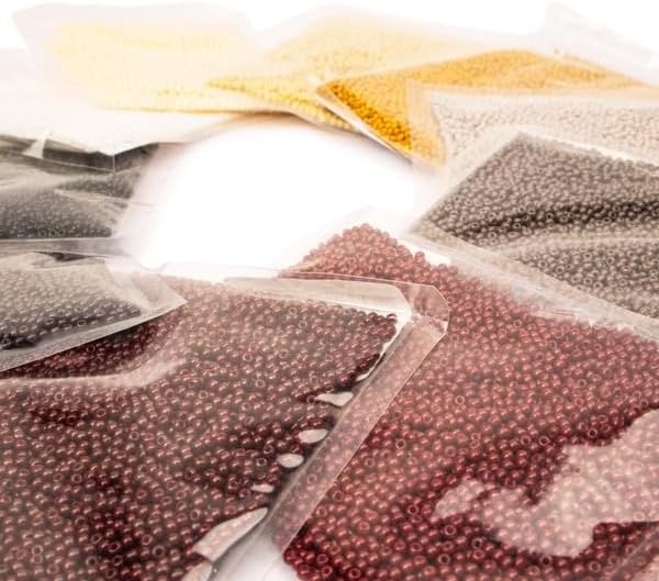 PotomacBeads Azuki Seed Beads, 10 Packs, Timeless Neutrals Opaque Colors, Size 11/0, 50g Each Pack