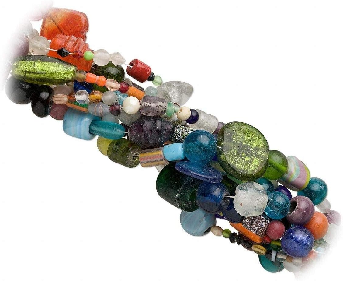 Ten 16'' Strands Assorted Glass Beads / 6-22mm Smooth, Matte & Textured Mix