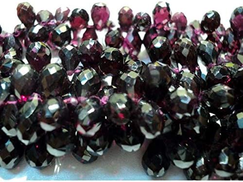 garnet beads, micro faceted, tear drop beads, briolette beads - 6x9mm each approx - 25 pieces