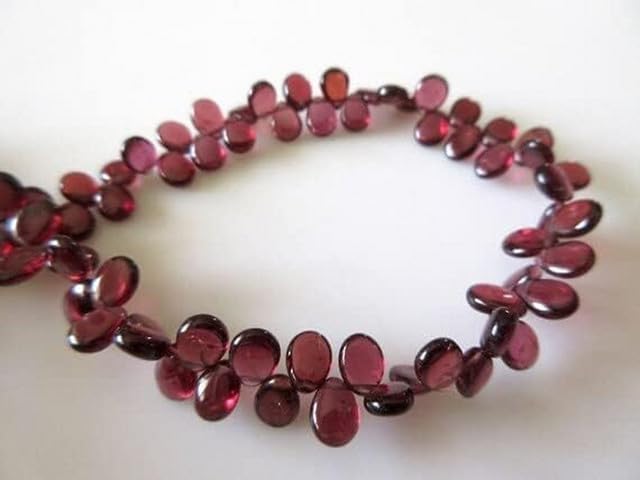 Natural Smooth Garnet Pear Shaped Briolette Beads, 10 Inches of Tiny 5x6mm lot of 10 Strands CHIK-STRD-95029