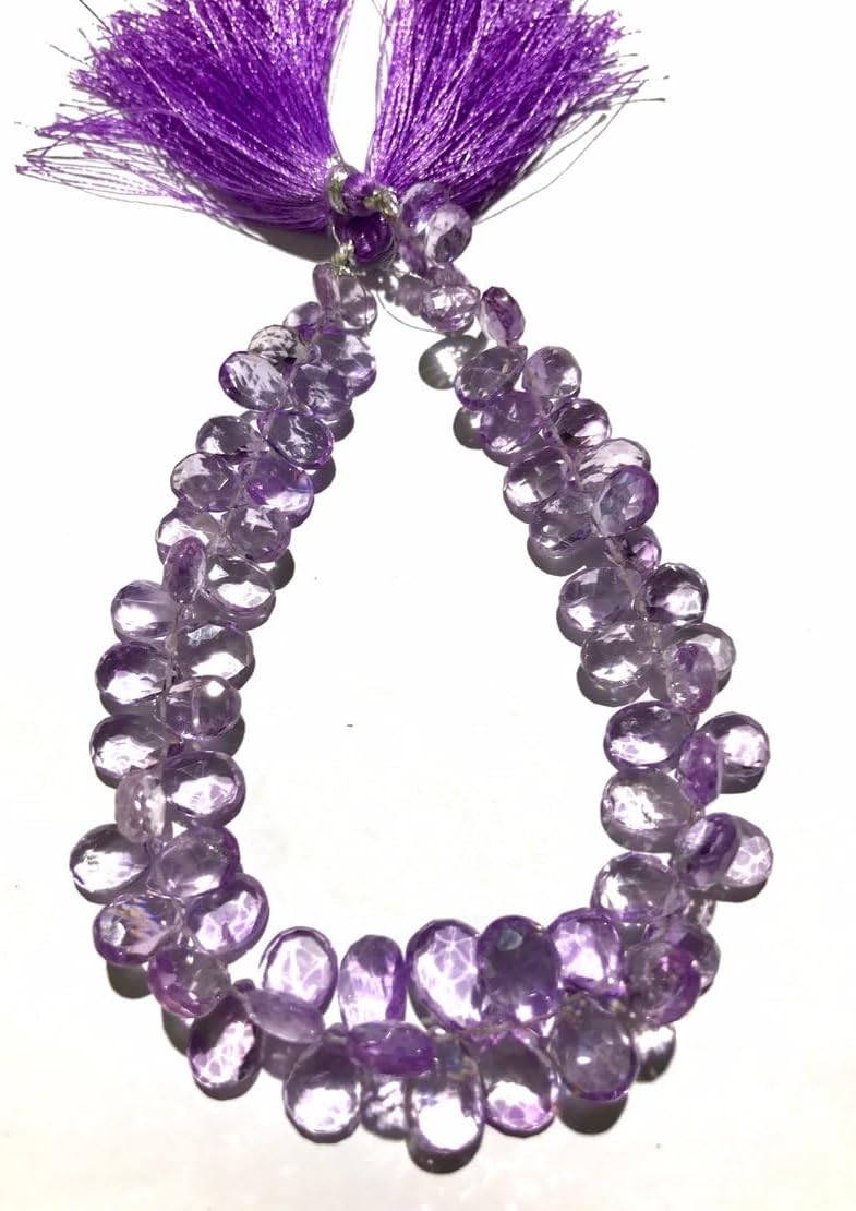Natural Amethyst Almond Faceted Beads 5x8 9 inch Long String Jewelry Making Gemstone Beads for Necklace Bracelet