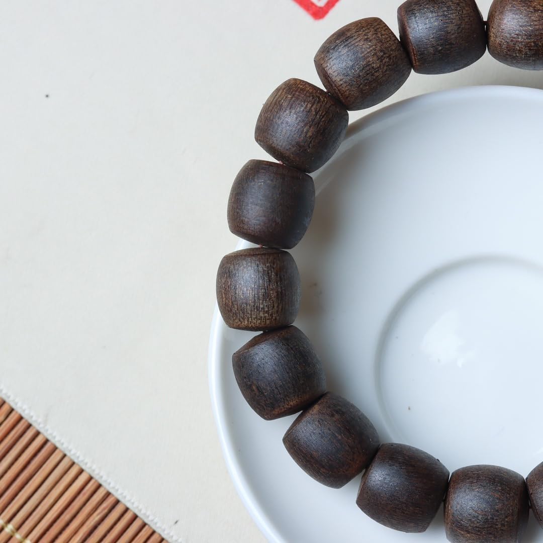 Vietnam Nha Trang Agarwood White Aquilaria Single Strand 12mm*17 Beads Barrel-Shaped Beads Sweet Honey Aroma, Cooling