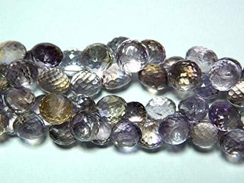 LOVEKUSH LKBEADS Ametrine Briolettes, Ametrine Onion, AAA Ametrine, Onion Briolette, 10mm to 11mm Approx, 8 inch Strand Full Strand Code-HIGH-47989