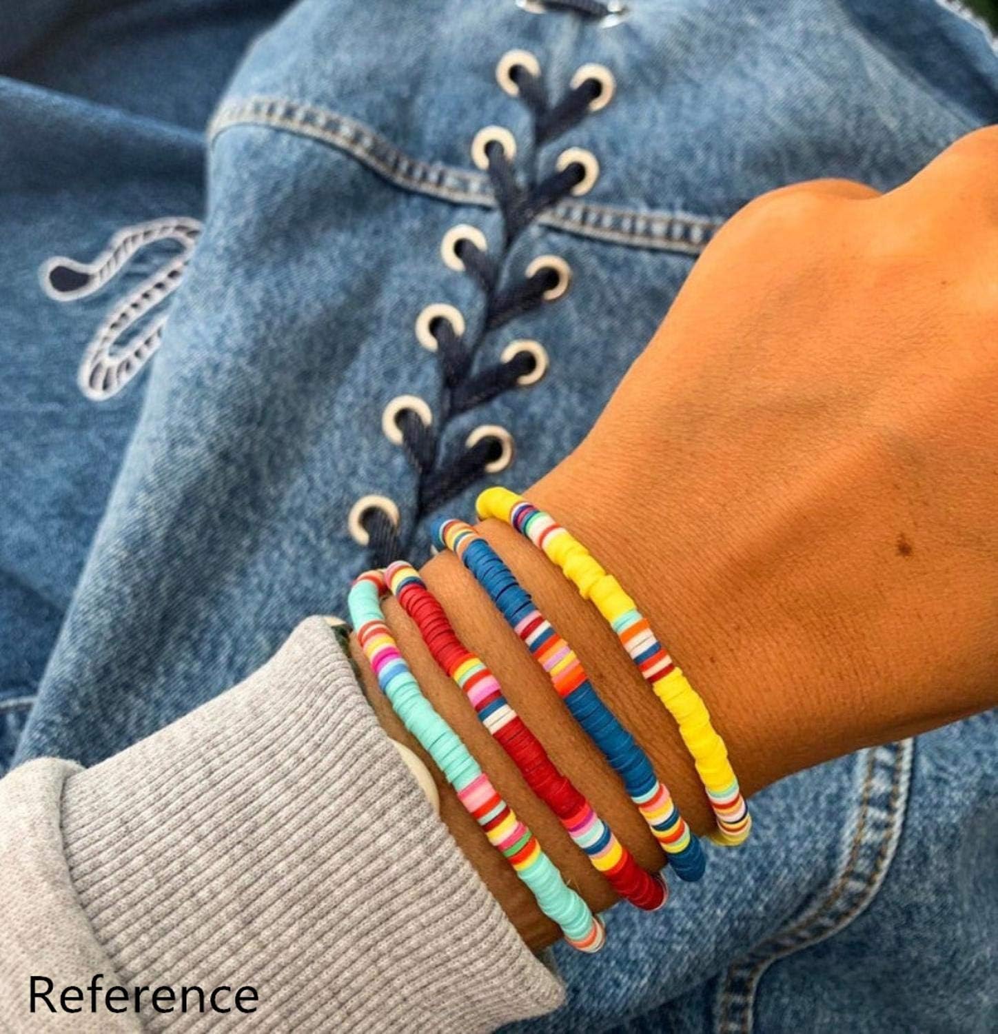 nt 1box 15 Colors 4mm Environmental Handmade Polymer Clay Beads Disc/Flat Round Heishi Bead for Women Necklace Jewelry Craft Making D121