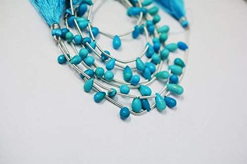 LOVEKUSH LKBEADS Natural Arizona Turquoise/Sleeping Beauty Turquoise Plain Tear Drops Beads / 10 pcs / 4.5-6.0mm Code-HIGH-60925