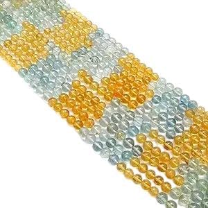 Natural Multi Aquamarine Beads, 6–7mm Plain Round, 15-Inch Strand, 58 Gemstones, 22g – Hand-Polished Aquamarine for Fine Jewelry & Healing Gifts (234-A)