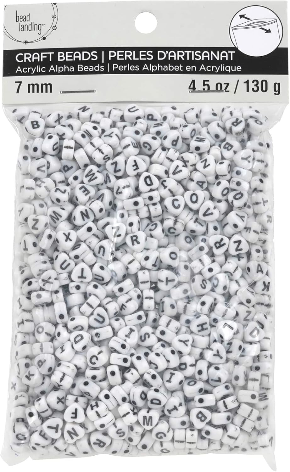 Bead Landing 12 Pack: Alphabet Acrylic Heart Craft Beads, 7mm