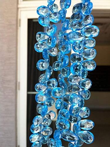 Amazing Swiss Blue Topaz Facet pear one Full Strand 8 inches Code-HIGH-60210