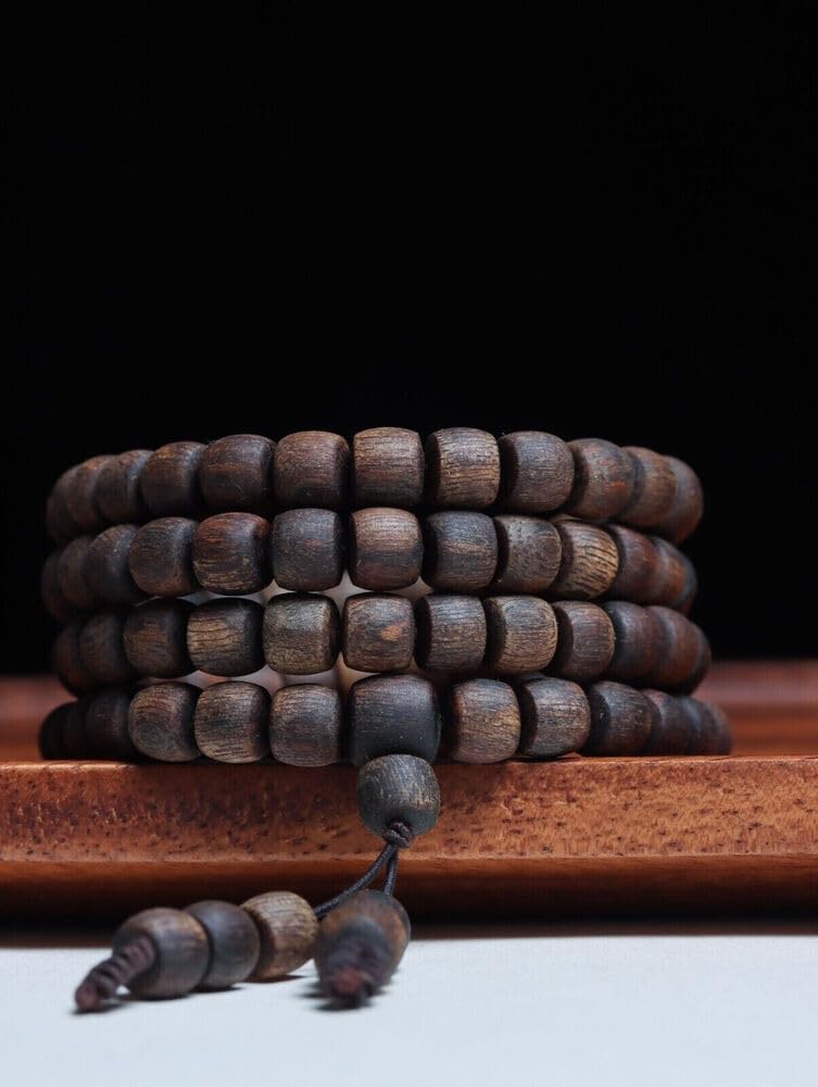Agarwood 6mm Natural Vietnam White chess nan agarwood Bracelets Buddhist Prayer Beads