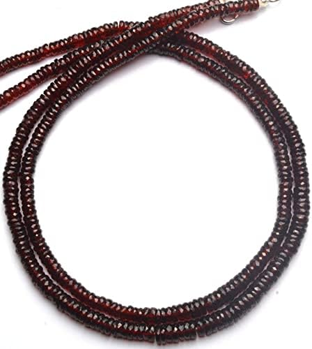 13 inch Strand of Natural gem Garnet, 5-7mm rondelle Faceted Beads for DIY Jewelry Making. | Beads_03714