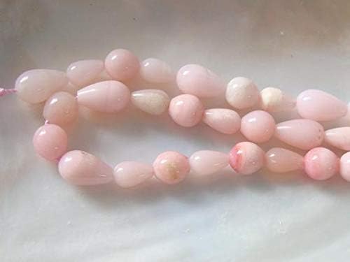 Full 16 Inch Strand, 39 Beads, AA Natural Smooth Teardrop Peruvian Pink Opal Briolette 13x8.3mm Code-HIGH-61882