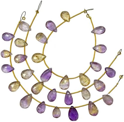 Natural Ametrine Beads Size 7x10-9x14mm Shape Pear Cut Faceted Making, Beading & Craft Supplies lot of 25 Strands CHIK-STRD-96888