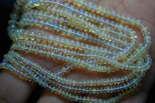 Ethiopian Opal Smooth Rondells, 3-4mm, Full 16 Inch Strand Code-HIGH-55631