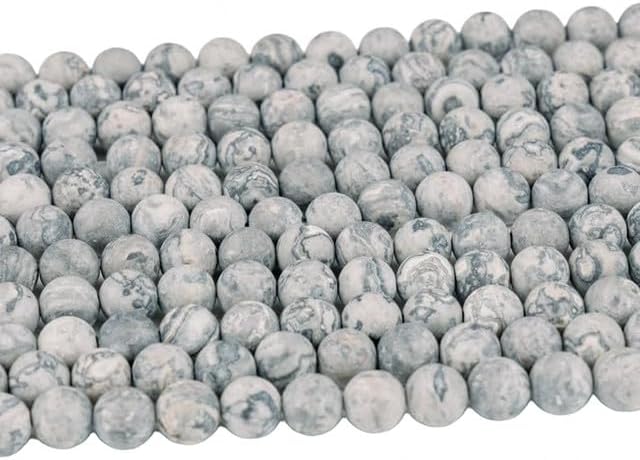 Natural Matte Grey Jasper rondelle Smooth Beads 6mm 8 inch Long String Jewelry Making Gemstone Beads for Necklace Bracelet CHIK-STRD-77420