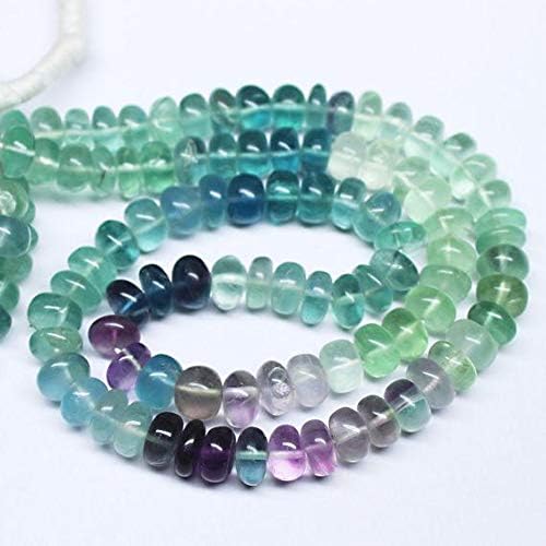 1 strand fluorite rondelle smooth 16'' long strand gemstone beads, jewelry supplies for jewelry making, bulk beads, for meditation jewellery gemstone size 7mm to 8mm