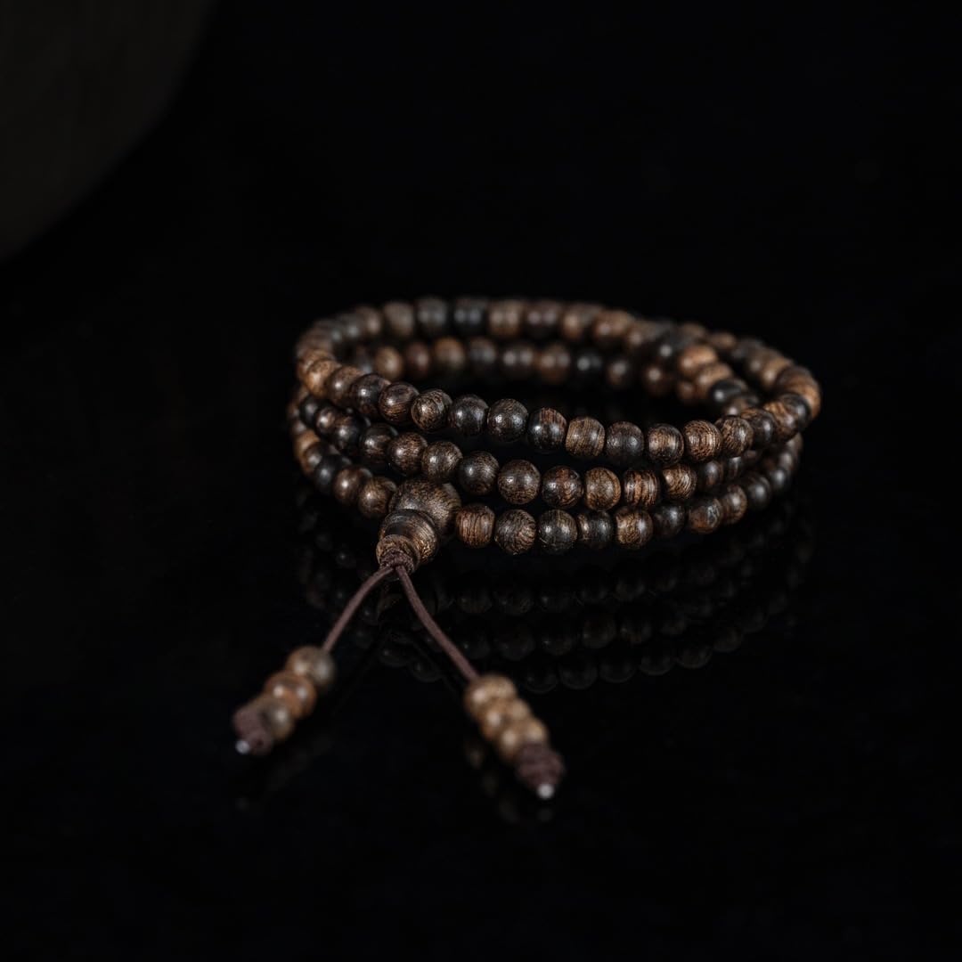 Vietnamese Nha Trang White Agarwood Burl Old Material 4mm*108 Beads Multi-Circle Prayer Beads Sink-Grade