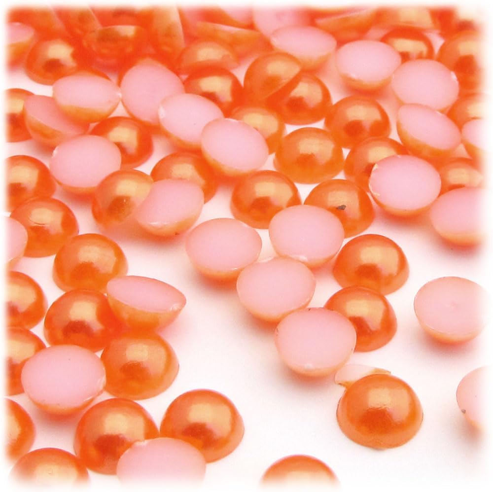 The Crafts Outlet 10000-pc Pearl Finish Half Dome Beads, Round, 8mm, Golden Caramel Brown