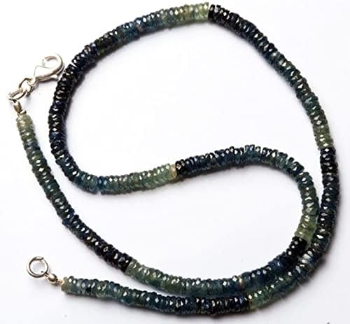 1 Strand Natural Blue Sapphire 6 to7MM Micro Faceted Heishi Beads 16