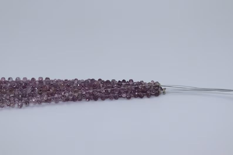 Pink Spinel Faceted Drops Beads 2x4mm Pink Spinel Teardrops Beads Light Pink Spinel Drops Shape