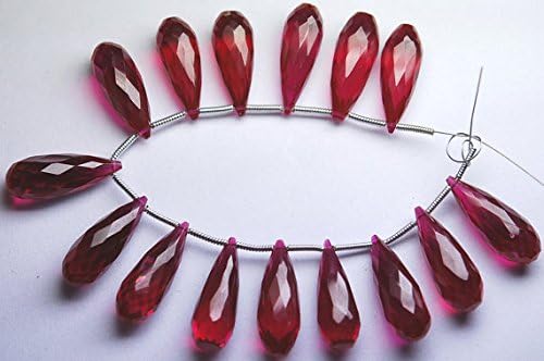 12 pcs,extremely beautiful,super finest,rubelite color corundum smooth drops shape briolettes,18-19mm aprx