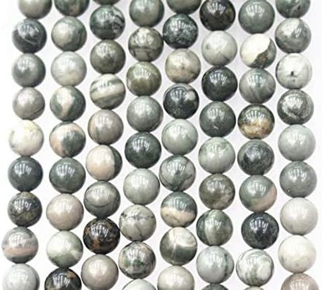 8MM Natural Green Wood Jasper Beads,15 inches per Strand,Gemstone Smooth Round Loose Beads Wholesale Supply,DIY Beads CHIK-STRD-77449