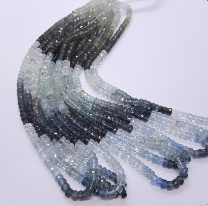 Natural Moss Aquamarine rondella faceted Beads 6 MM 16 inch long string jewelry making gemstone beads for necklace bracelet