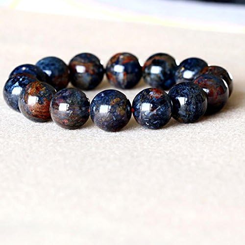 1 strands natural gold blue pietersite namibia stretch men's bracelet round big beads 15mm 05050