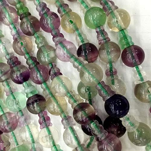 1 strands natural colorful rainbow green purple fluorite pagoda tee three links buddha head tibet guru barrel beads size: 10mm+6x8mm (10 sets/lot) 04216