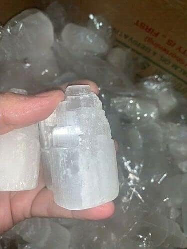 ZnranyiiXY Bulk Selenite Lot of 20 Pieces - Rough Towers with Imperfections See Pictures