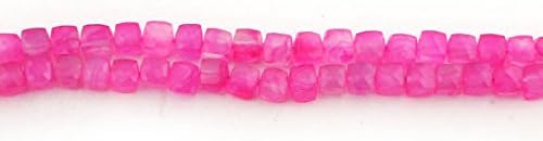 1 strand excellent pink chalcedony faceted cube bead briolettes - box shape beads 8mm-9mm 8.5 inches sb715