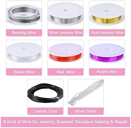 OP Jewelry Making Supplies DIY Kit with Beads Charms Findings Jewellery Pliers Beading Wire for Necklace Bracelet Earrings T123