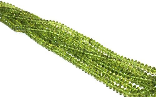 natural peridot 5mm rondelles faceted bead strand, natural peridot 5mm faceted beads 16” drilled green peridot