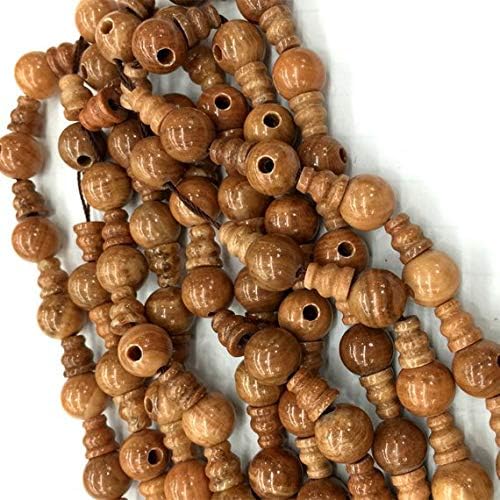 1 strands natural yellow tiger skin jaser pagoda tee three links buddha head tibet guru barrel big hole beads size: 10mm+6x8mm (10 sets/lot) 04205