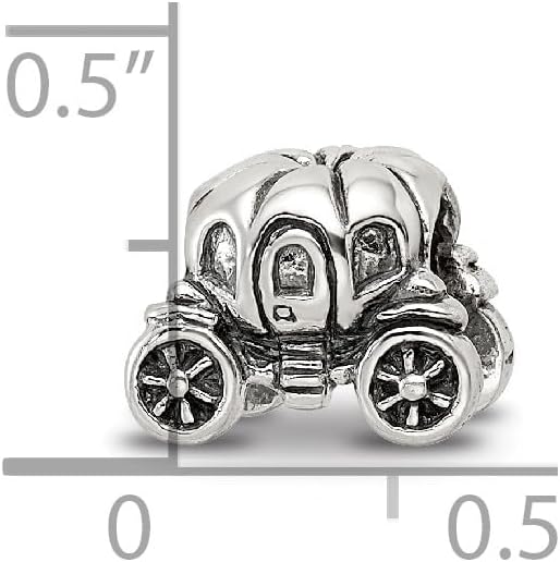 Solid 925 Sterling Silver Reflections Pumpkin Carriage Bead (10mm x 7.3mm)