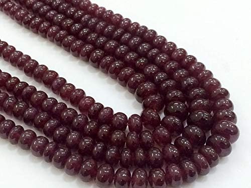 Ruby Beads, Ruby Jewelry, Genuine Ruby Necklace, Glass Filled Ruby, Ruby Smooth Rondelles, 5.5mm to 10mm, 10 Inch Strand