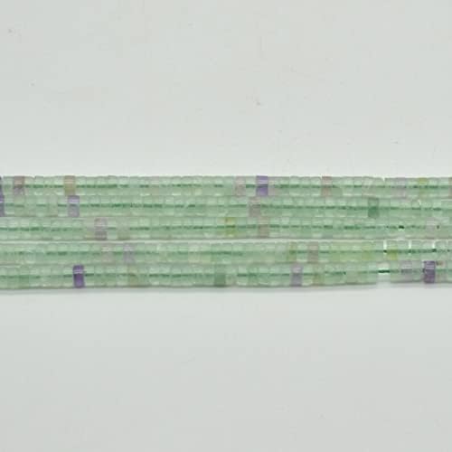 13 inch Strand of Natural gem Fluorite, 4x2mm rondelle Smooth Beads for DIY Jewelry Making. | Beads_03616