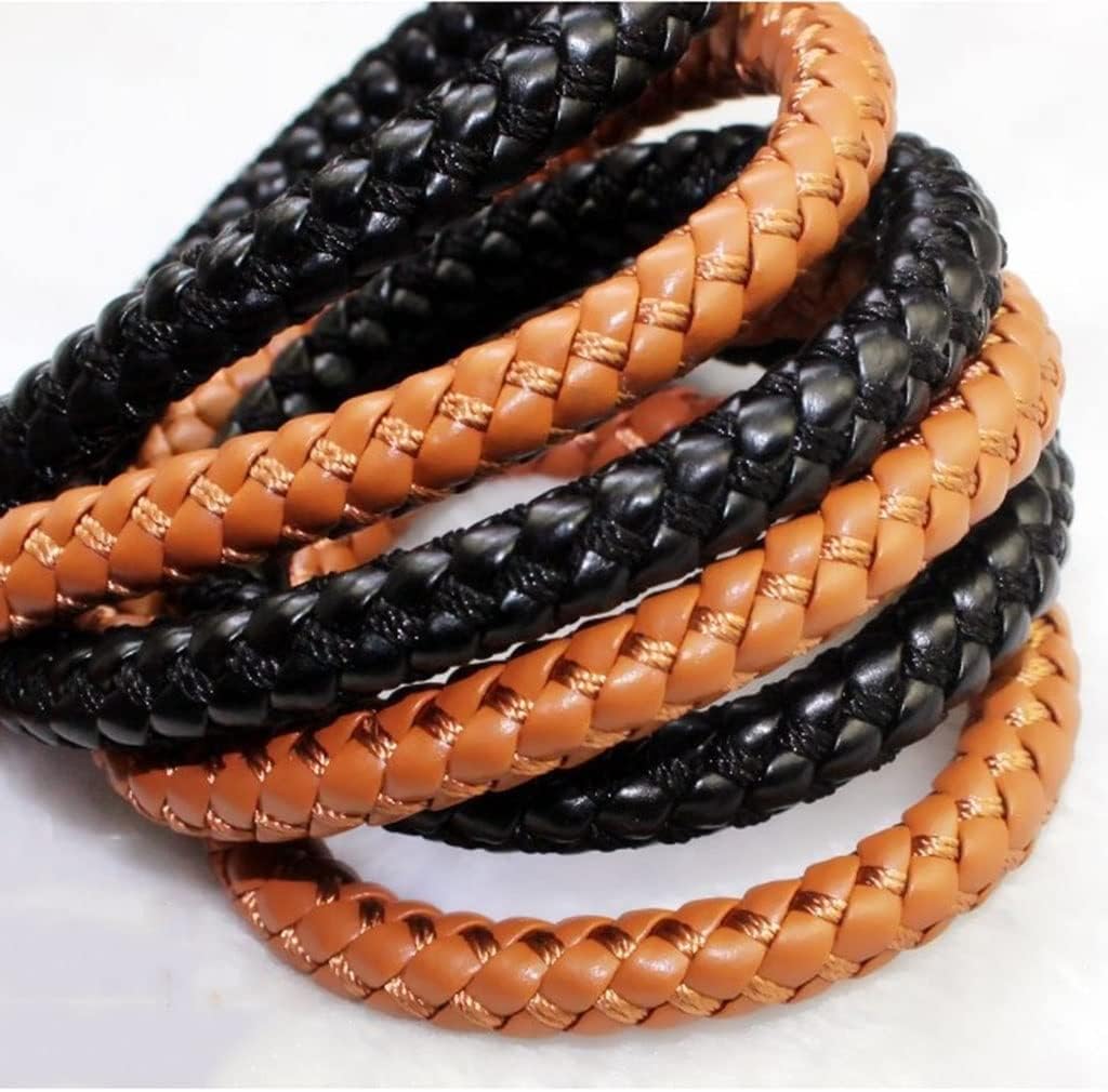 8mm Black/Brown PU Cord,for DIY Jewelry Making - Goth Bracelet Kit, Pet Collars, Punk Accessories (1M/10M) Unisex Craft(Dark Coffee,10m)