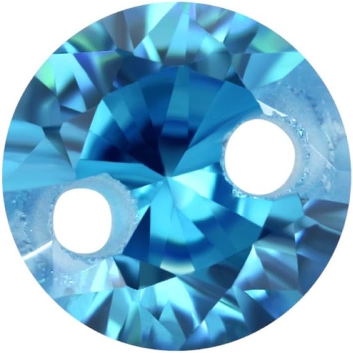 AA A A A Round Double Hole Cubic Zirconia Beads Loose Stones for DIY Jewelry Making - CZ with Holes - (Color: Olive/Size: 16mm 20Pcs)