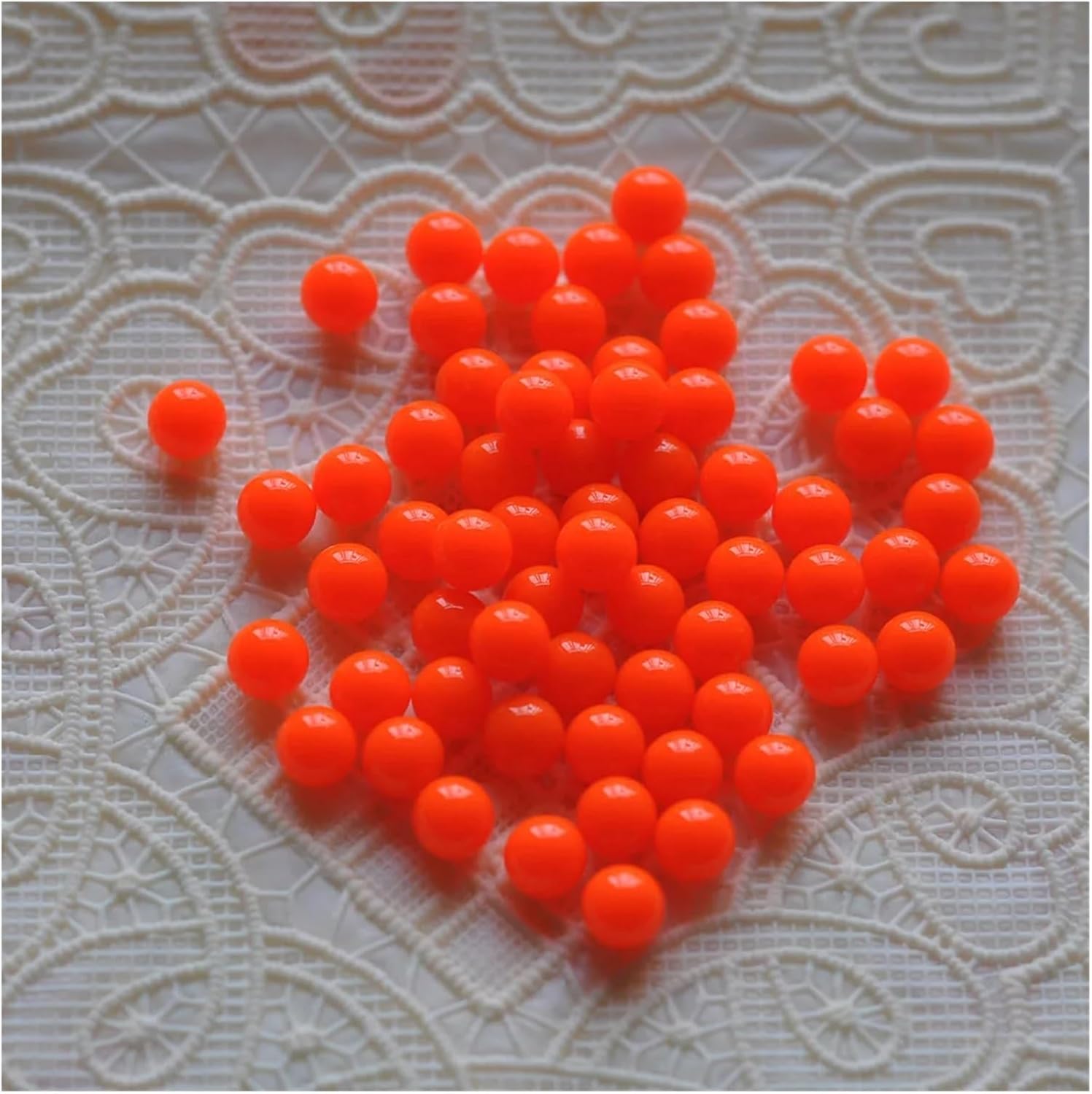 6mm Acrylic Solid Color Non Porous Round Beads Loose DIY Handmade Decorative Material Dropping(White,5000PCS)