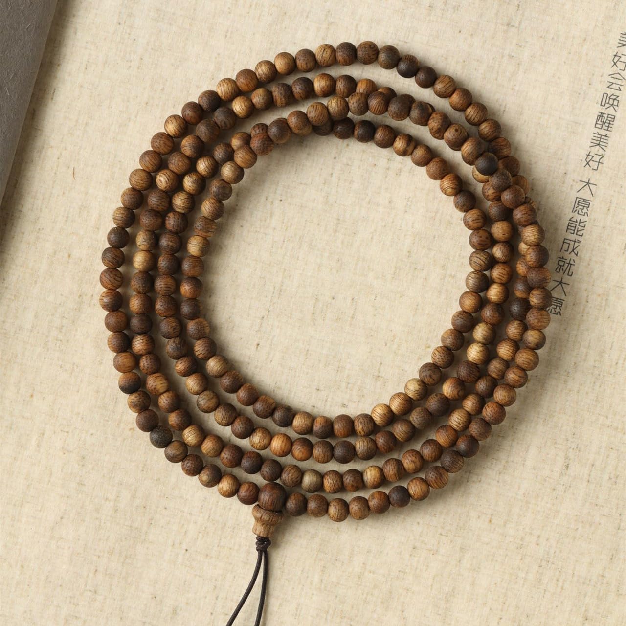 Natural Hainan Yingge Green Agarwood 4mm*216 Beads Full Oil Rosary Multi-Circle Floral Scent